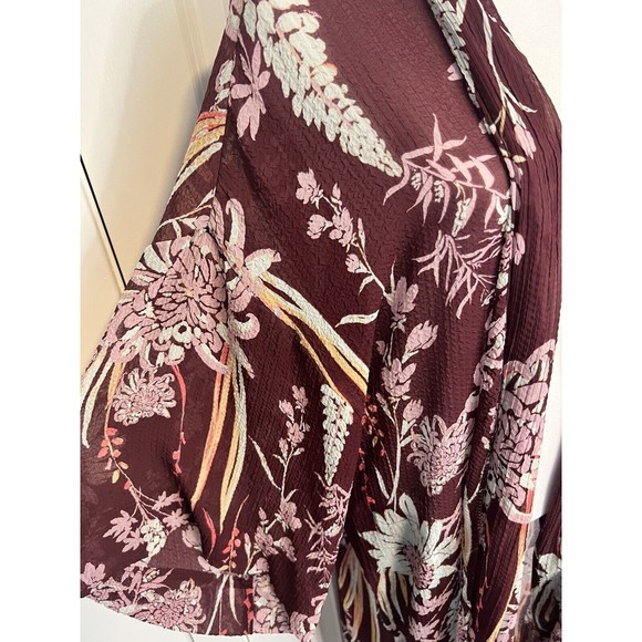 Free People Intimate Floral Duster Cover Up Open Front Lightweight Size Small S - Picture 6 of 16